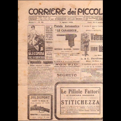NUMERO 33 DE IL CORRIERE DEI PICCOLI ANNO 1909