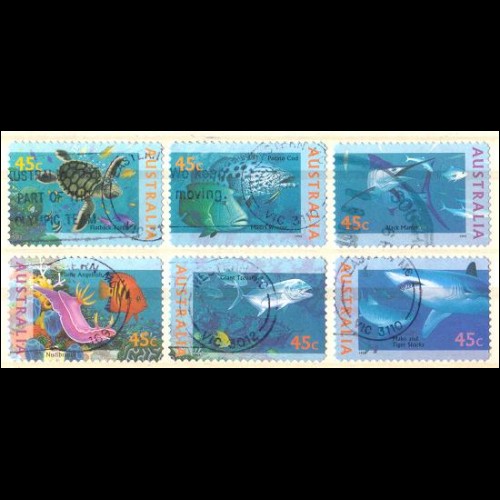 Australia: serie Animali marini 1995 usata