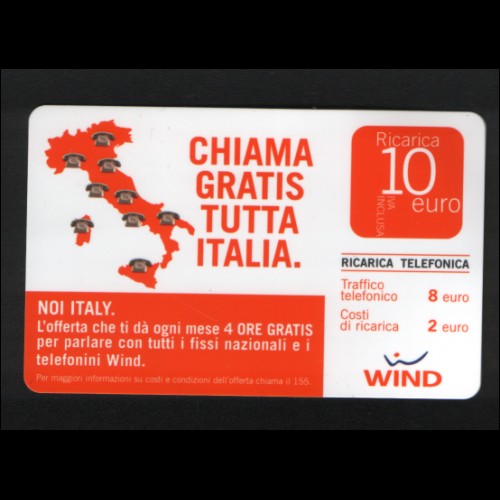 Ricariche WIND - CHIAMA GRATIS TUTTA ITALIA 30/06/10