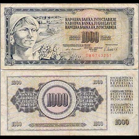 Jeps - Banconota BB 1000 dinari EX-JUGOSLAVIA
