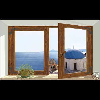 Finestra antica a Santorini / Window - Trompe l'oeil