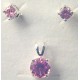 Set Pendente + Orecchini Argento con Diamanti Zirconi Rosa