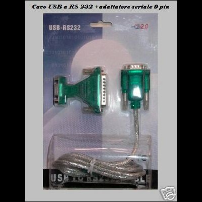 Cavo USB a RS 232 +adattatore seriale 9 pin(DB25 o DB9)