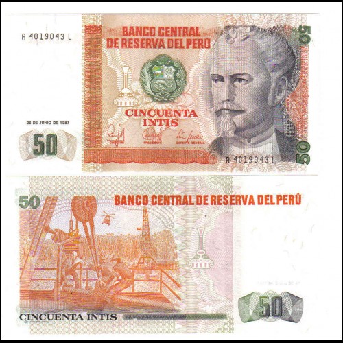 Banconota Fior Di Stampa - 50 INTIS - PERU'