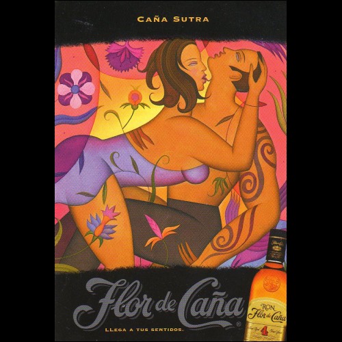 CARTOLINA PUBBLICITARIA: ron Flor de Caa