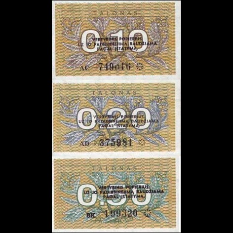 BAG15 - Banconote LITTUANIA - 3 pezzi