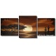 K. Warwel ~Kenya Sundown ~ 3 Quadri 50x130 cm ORO Paesaggio