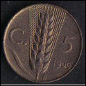 ITALIA REGNO 1929 - 5 centesimi spiga - SPL
