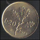 ITALIA REPUBBLICA 1973 - 20 LIRE bronzo - FDC