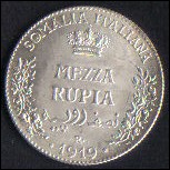 SOMALIA ITALIANA - 1/2 RUPIA 1919 - qFDC