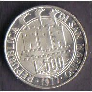 REPUBBLICA SAN MARINO 1977 - 500 LIRE - FDC