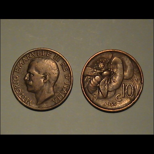 10  cent.   ape  1935    Vittorio   Emanuele  III