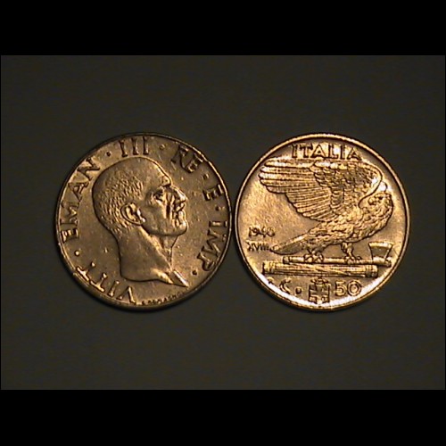 50 cent. 1940  XVIII  magnetica   Vittorio  Emanuele III