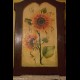 Quadro con fiori decorato in decoupage misure cm 38x25
