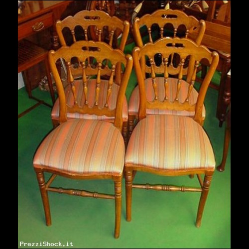 Italian 4 cherry chairs Chiavarine sedie ciliegio 1890