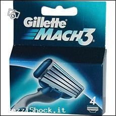 10x4 Gillette Mach 3 lamette ricambio rasoio offerta