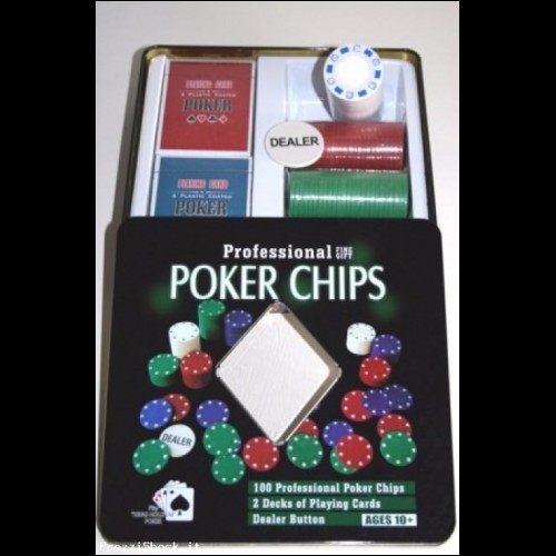 Set Poker 100 chips fiches + 2 mazzi carte + gettone dealer
