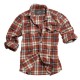 Camicia Uomo manica lunga quadri rosso e marrone in cotone