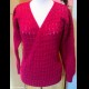 MAGLIONE FUCSIA IN LANA LAVORATO A MANO