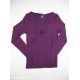 MAGLIA MAGLIETTA DONNA  ASTYLE   MANICA LUNGA  VIOLA