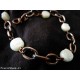 Bracciale catena rame e latte-menta