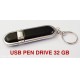 ELEGANTE CHIAVE KEY, USB 32 GB IN PELLE NERA