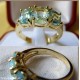 ANELLO Oro Filled 10K ACQUEMARINE e DIAMANTI cz int.cm.1,8