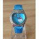 HELLO KITTY OROLOGIO DA POLSO CELESTE CON STRASS NUOVO
