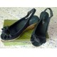 Zeppe in denim open toe