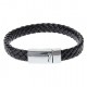 Bracciali in pelle intrecciata in poliuretano con acciaio in
