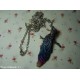 Collana con ciondolo a pavone dipinto a mano