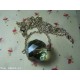Collana con ciondolo a sfera cristallo multicolor