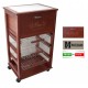 CARRELLO PORTAFRUTTA IN LEGNO COLOR CILIEGIO CON PORTAPANE