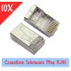 10X Pezzi Connettore Schermato Plug RJ45 per Cavi di rete