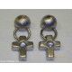 Orecchini croce in argento 925 satinato e strasse
