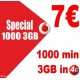 COUPON VODAFONE SPECIAL 1000 3GB A SOLI 7 EURO AL MESE      