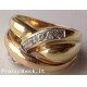 Anello da donna in oro giallo bianco e rosa 750 18 kr
