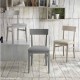 Sedia Monaco in legno con seduta ecopelle