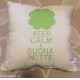 CUSCINO CON FRASE KEEP CALM E BUONA NOTTE
