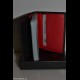 PORTA CARDS A LIBRO IN PELLE SINTETICA COLOR NERO E ROSSO