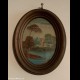 QUADRETTO OVALE CON CORNICE OLIO SU RAME DIPINTO - Paesaggio