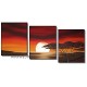 Nairobi Sundown XII ~ 3 Quadri 60x130cm ORO ~Dipinto su Tela