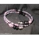 Bracciale memory 2 giri nero-rosa