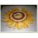 Splendido orologio Girasole in legno Nuovo fatto a mano