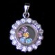 Pendente in Argento 925 con cassa in cristallo e Zirconi