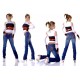 PANTALONI JEANS SEXY CON RICAMI BLU TG. 44