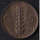 ITALIA REGNO 1933 - 5 centesimi spiga - SPL/FDC