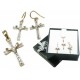 SET Pendente + Orecchini in argento 925 laccato ORO -con inc