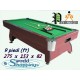 NUOVO SNOOKER BILIARDO CARAMBOLA 275cm. PROFESSIONALE