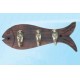 SC 9156 Appendiabiti pesce a 3 ganci di ottone